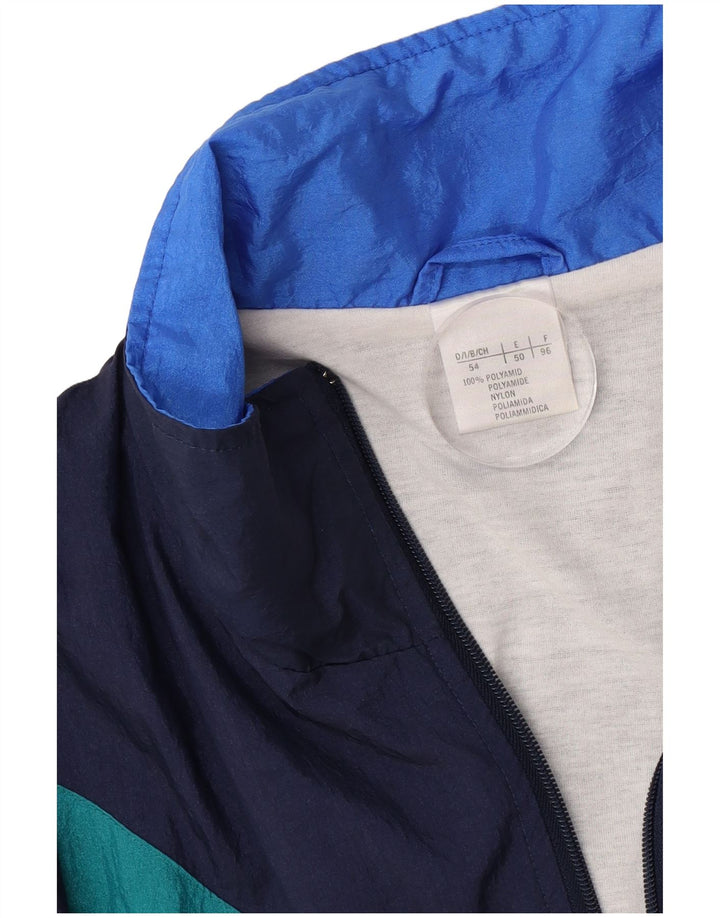 Vintage træningsdragt til mænd EU 54 XL Marineblå Colourblock Polyamid