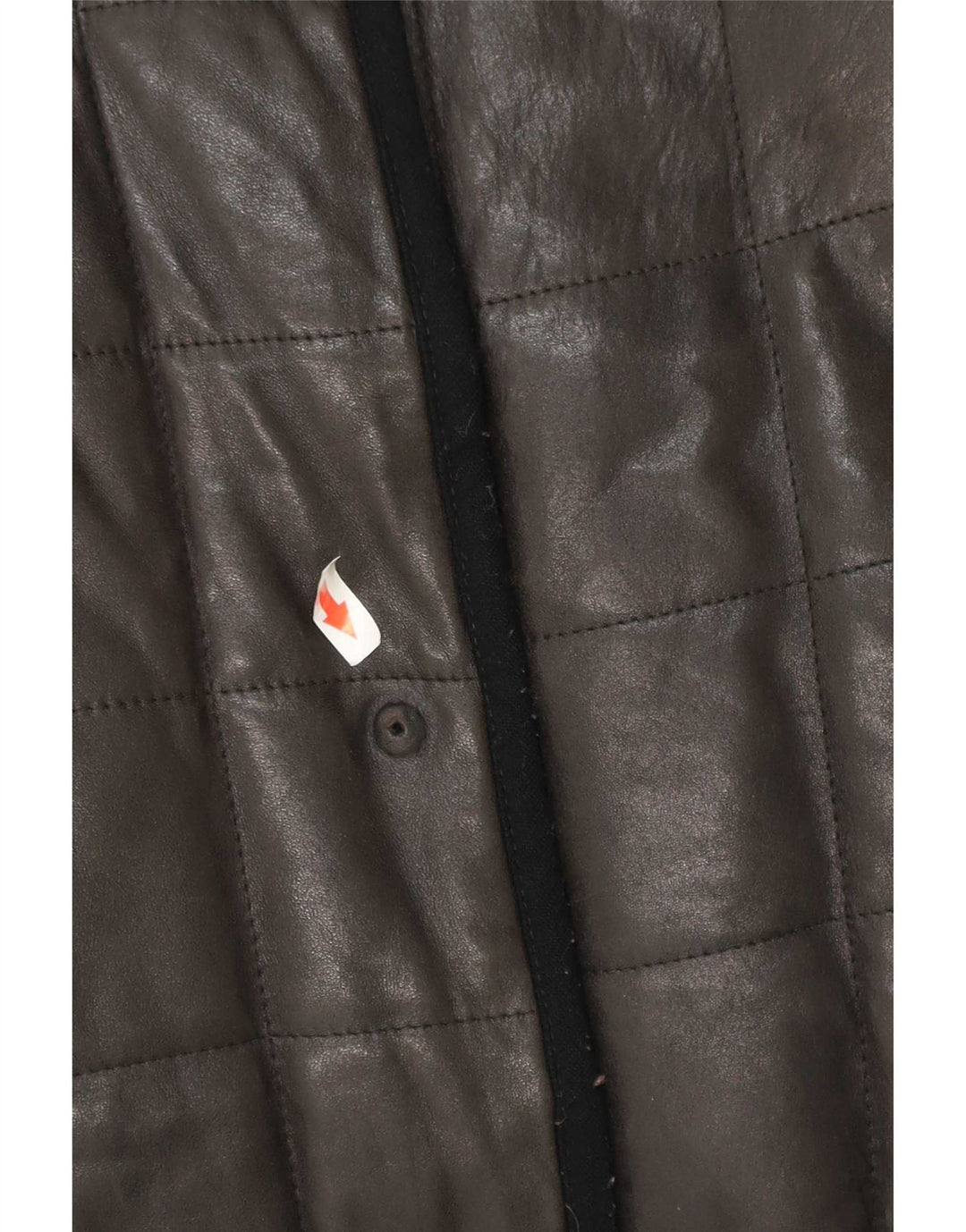 Vintage polstret læderfrakke til kvinder UK 12 Medium Black