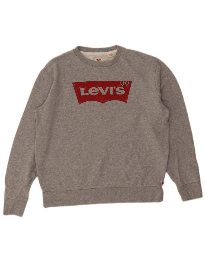 LEVI'S Grafisk sweatshirt til mænd mellem grå bomuld
