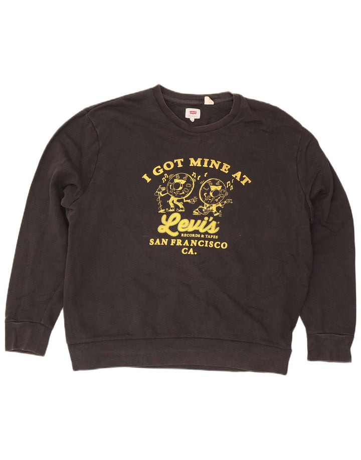 Levi's Grafisk sweatshirt til mænd 2XL sort bomuld