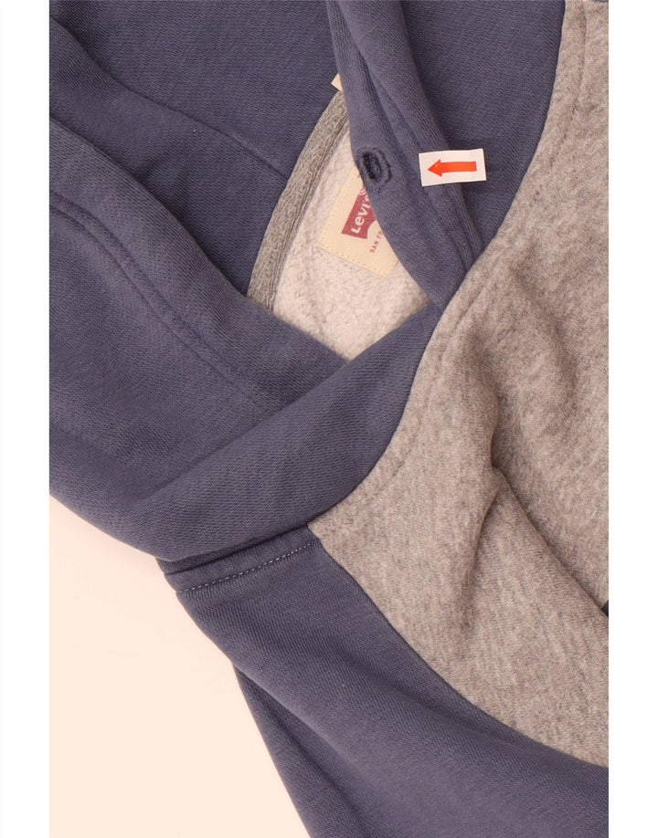 Levi's Herre Grafisk Relaxed Fit Hoodie Jumper Medium Grey Colourblock