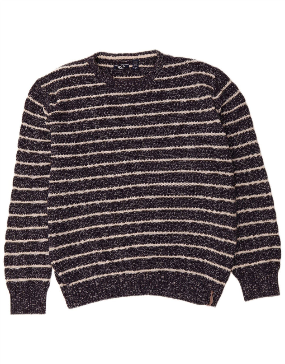 IZOD Herre sweater med rund hals XL marineblå stribet bomuld