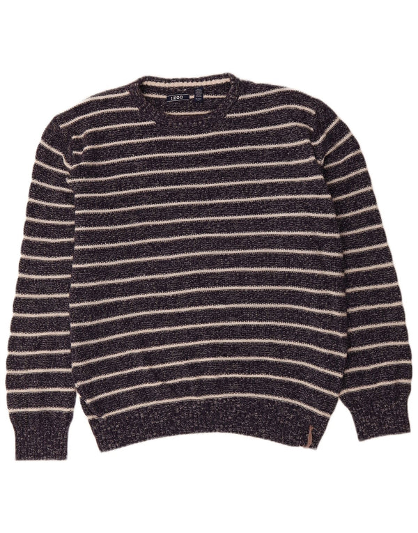 IZOD Herre sweater med rund hals XL marineblå stribet bomuld