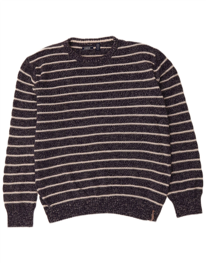 IZOD Herre sweater med rund hals XL marineblå stribet bomuld
