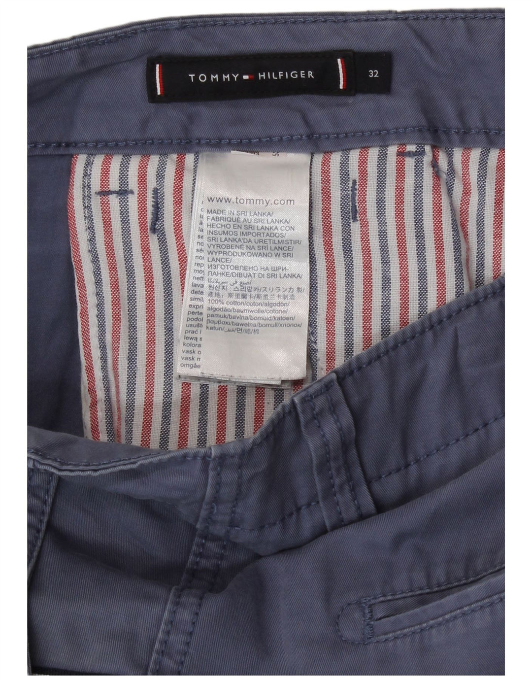 Tommy Hilfiger Herre Cargo Shorts W32 Medium Blue Bomuld