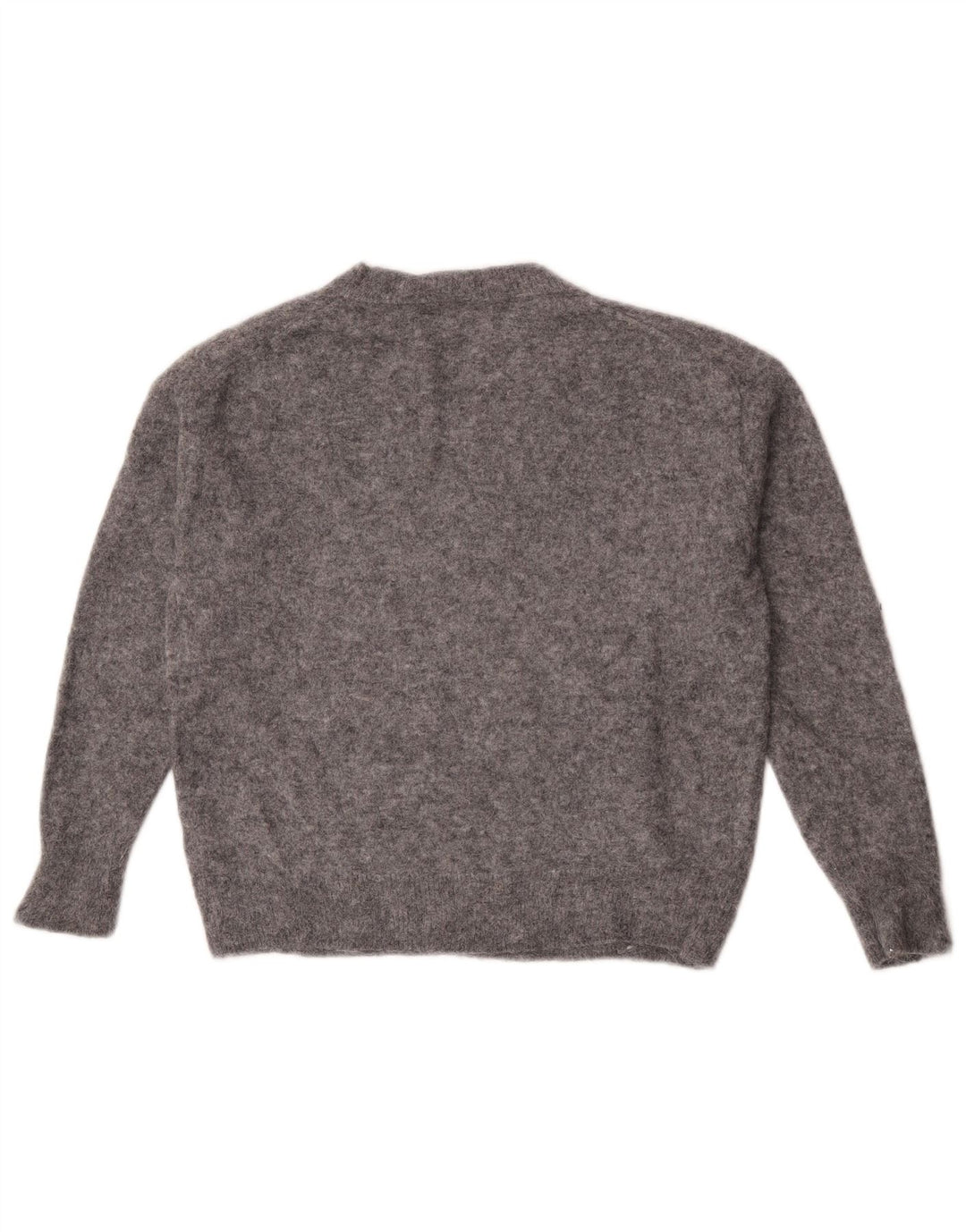 Zara Dame Oversized V-hals sweater UK 10 Small Grey Flecked