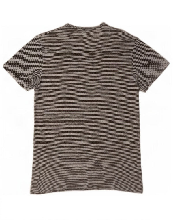 Zara Herre T-shirt Top Lille hvid stribet hør