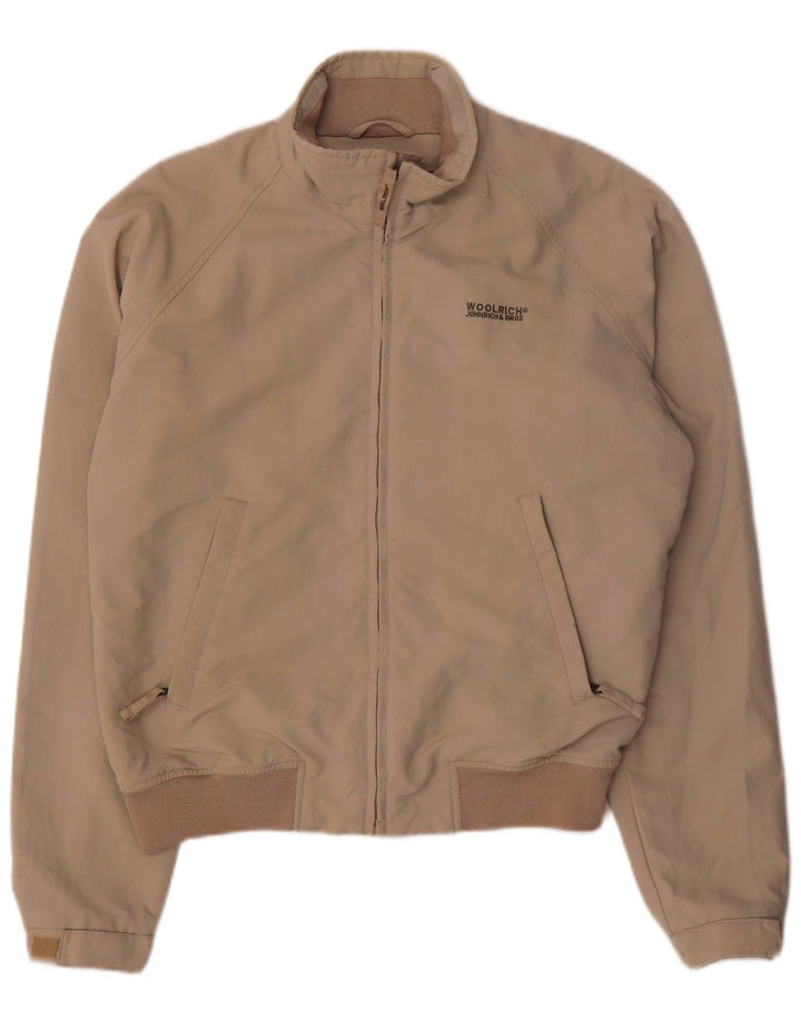 Woolrich Herre Bomber Jacket UK 38 Medium Beige Nylon