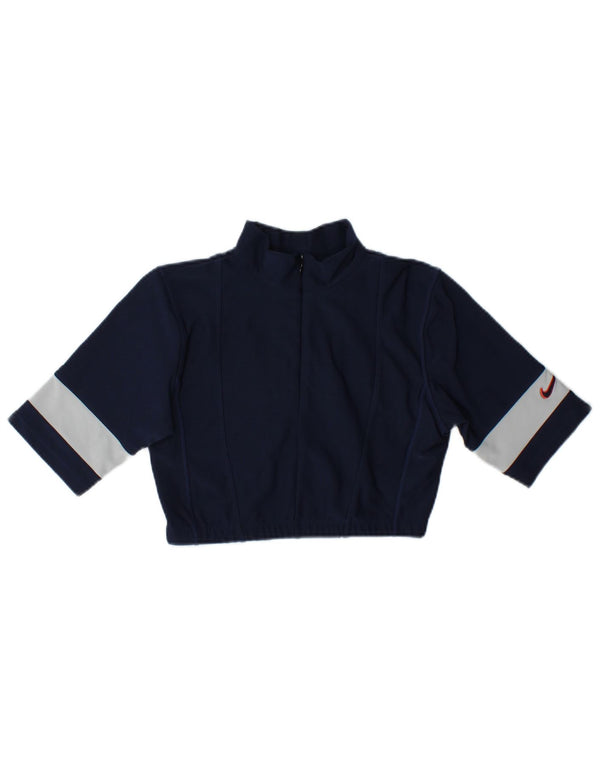 Nike Girls Zip Neck Pullover Tracksuit Top 12-13 Years Large Navy Blue