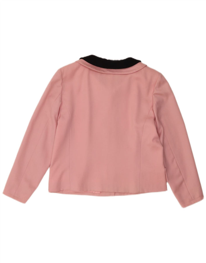Vintage Bolero-jakke til kvinder UK 12 Medium Pink Colourblock