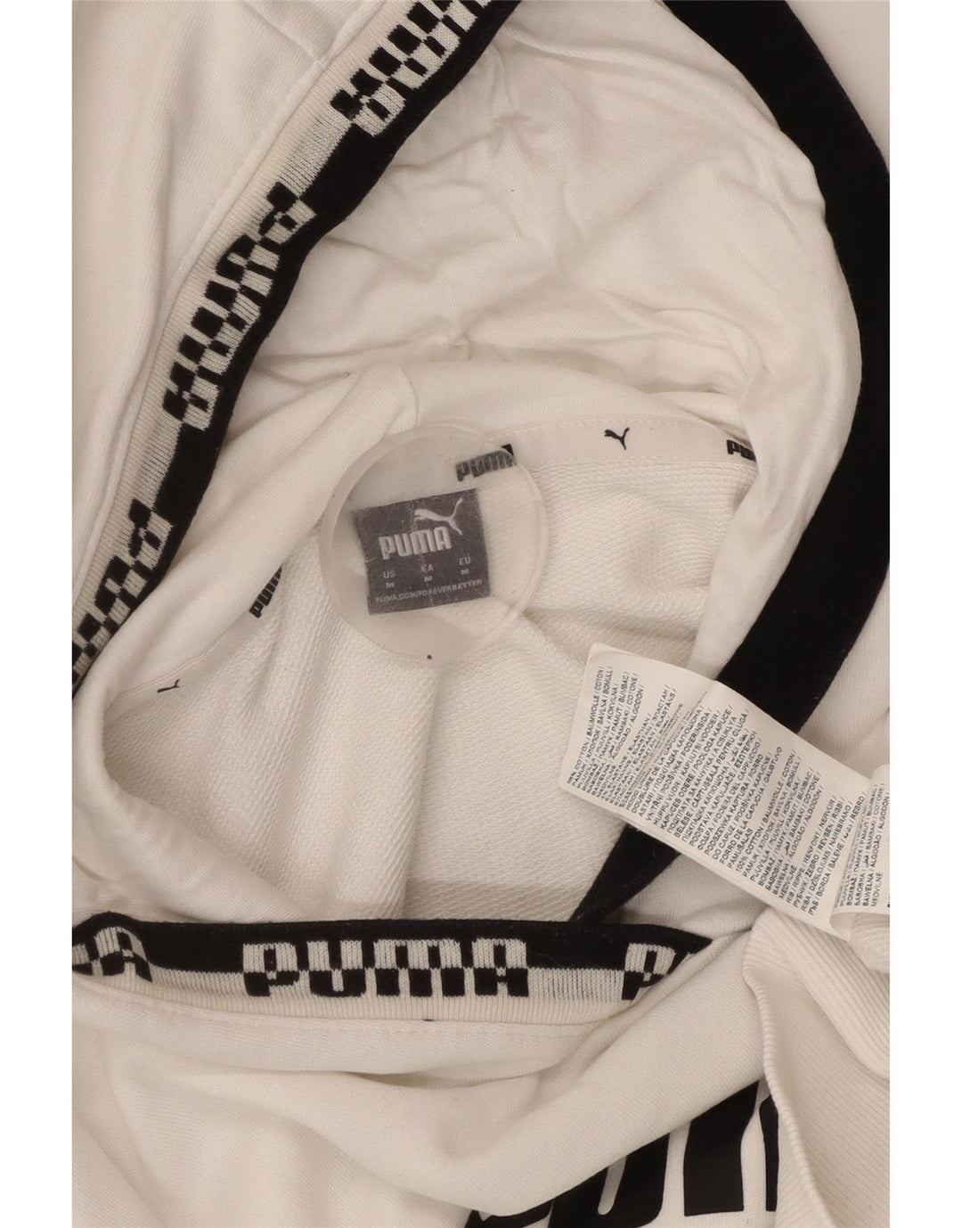 PUMA Grafisk hættetrøje til kvinder UK 14 Medium White Bomuld