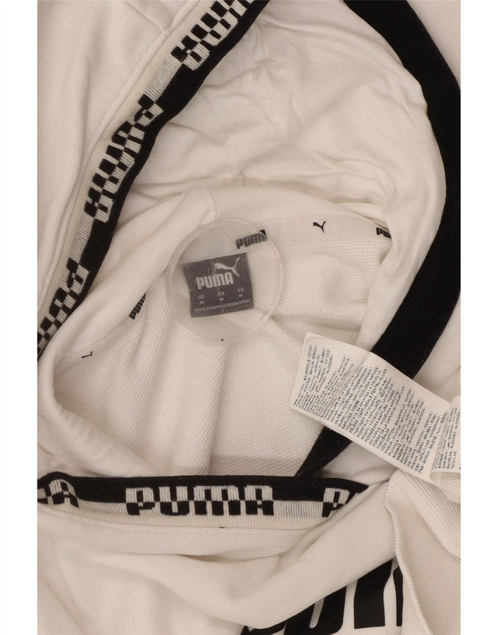 PUMA Grafisk hættetrøje til kvinder UK 14 Medium White Bomuld