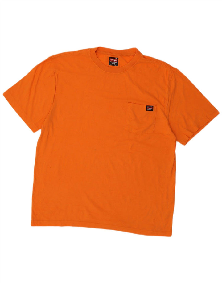 WRANGLER Mens T-Shirt Top UK 46/48 XL Orange Polyester