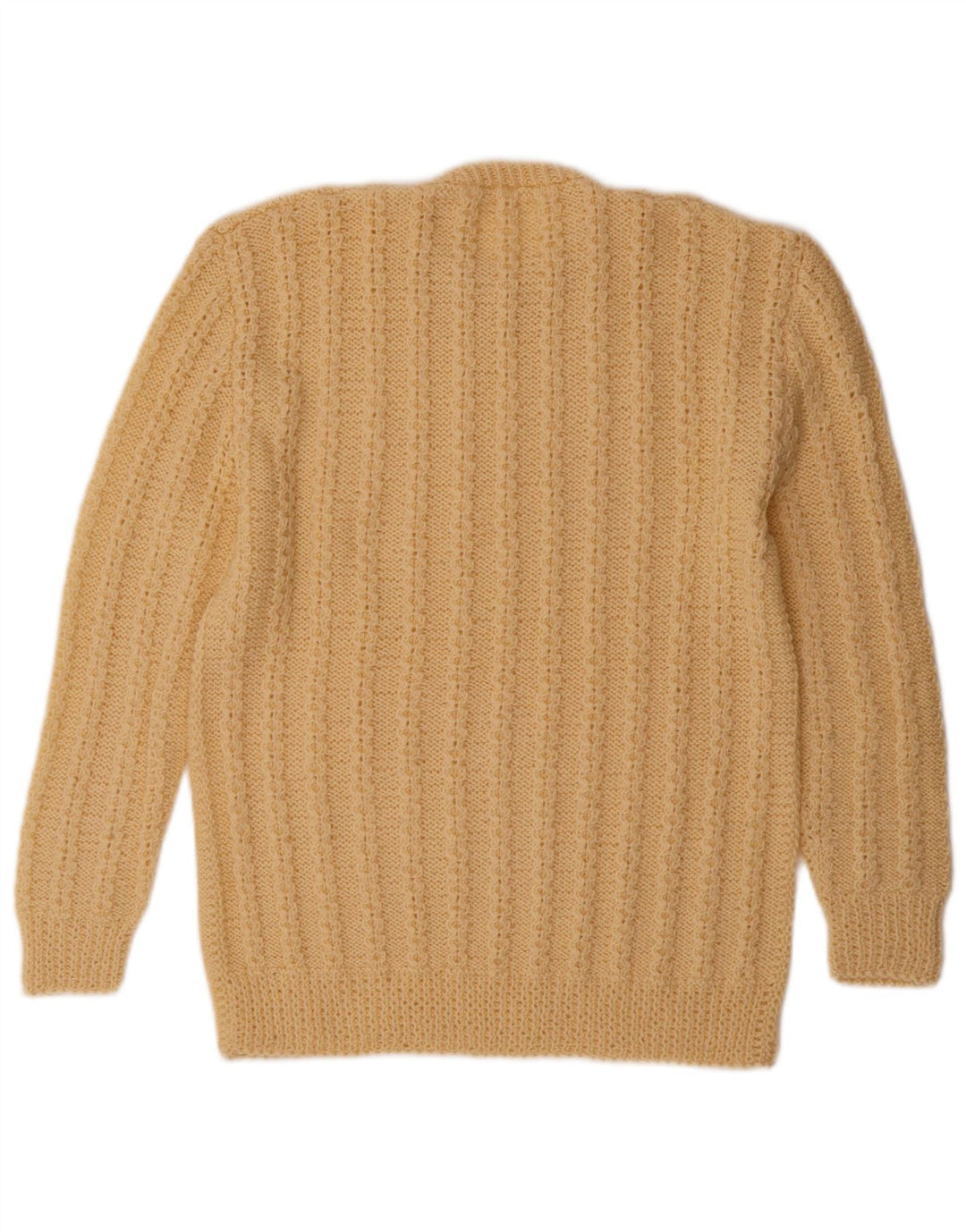 VINTAGE Womens Crew Neck Jumper Sweater UK 10 Small Yellow