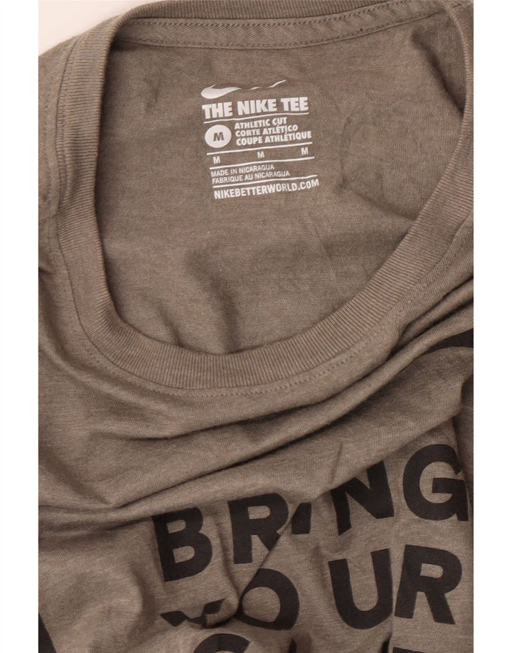NIKE Mens Athletic Cut Graphic T-Shirt Top Medium Grey Vintage Nike and Second-Hand Nike from Messina Hembry 