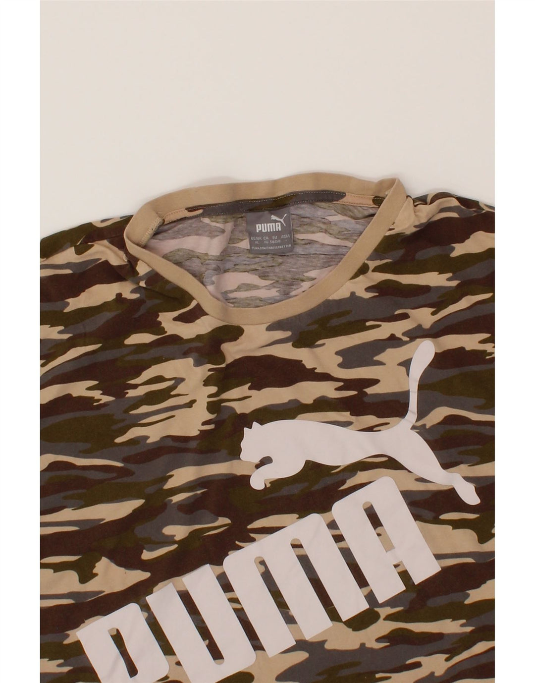 PUMA Mens Graphic T-Shirt Top XL Multicoloured Camouflage Cotton Vintage Puma and Second-Hand Puma from Messina Hembry 