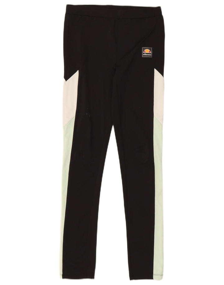 ELLESSE Girls Leggings 13-14 Years  Black Colourblock Polyester