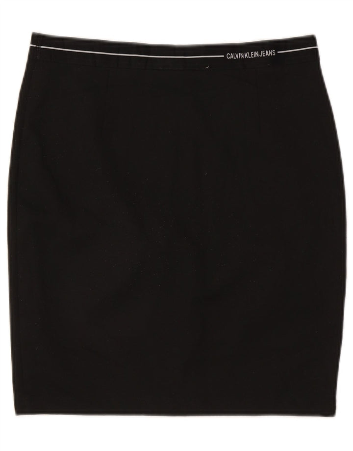 CALVIN KLEIN Dame Pencil Skirt Large W32 Black Polyester