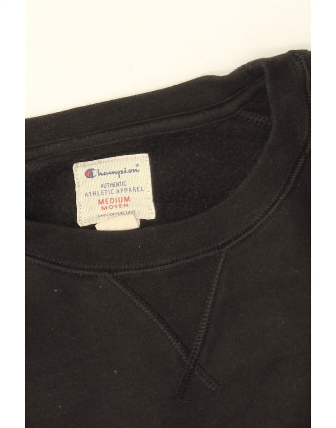 Champion Herre Grafisk Sweatshirt Jumper Medium Sort Bomuld