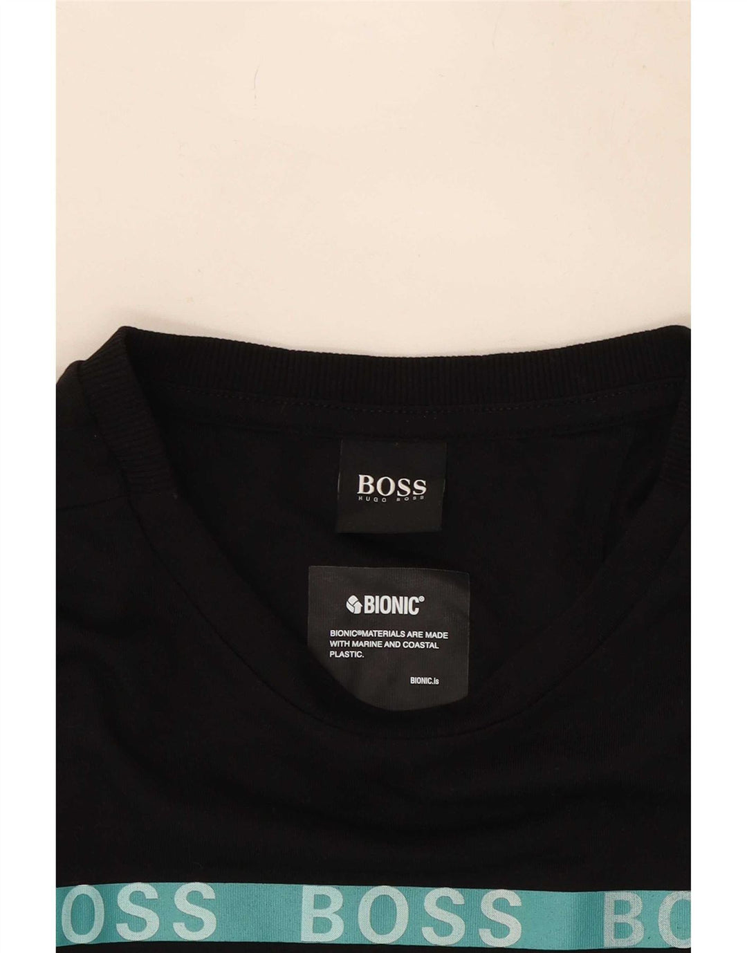 Hugo Boss Herre grafisk T-shirt Top Lille sort bomuld