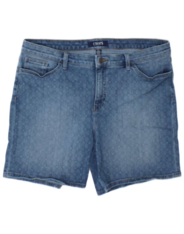 Chaps denimshorts til kvinder US 14 XL W36 blå plettet bomuld