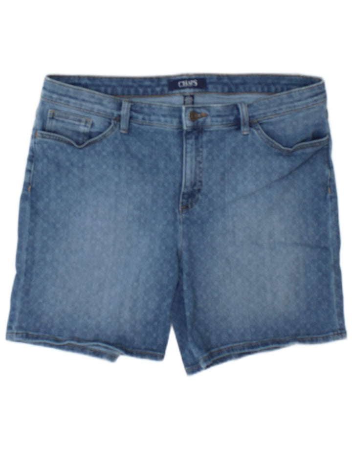 Chaps denimshorts til kvinder US 14 XL W36 blå plettet bomuld