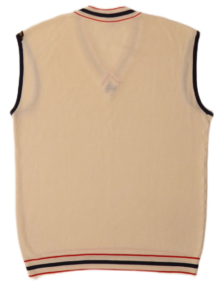 Vintage herrevest tanktop lille beige akryl