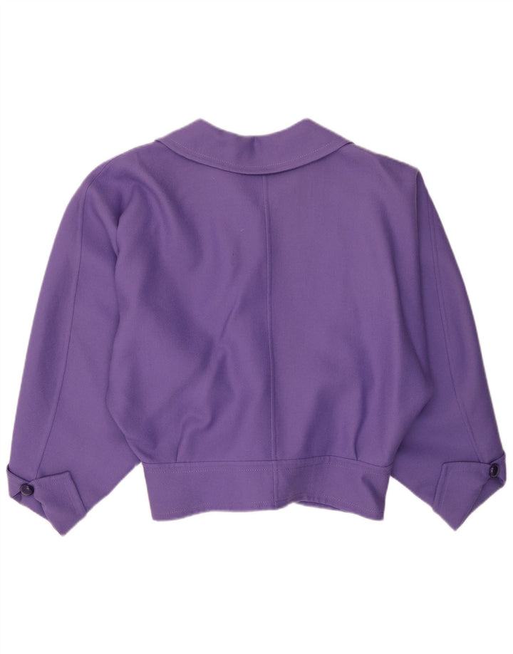 VINTAGE Dame 4-knaps blazerjakke UK 16 Large Purple