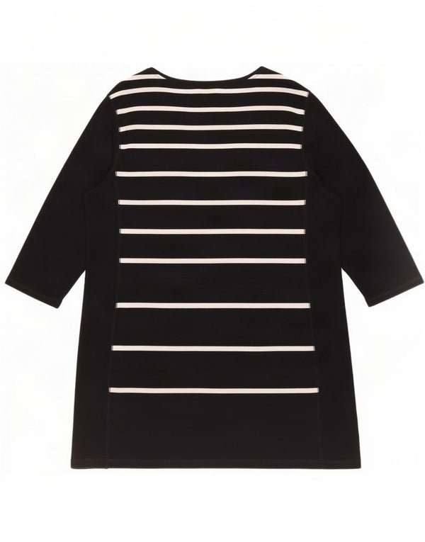 Marks & Spencer Dame 3/4-ærmet Jumper Dress UK 18 XL Sort Stribet