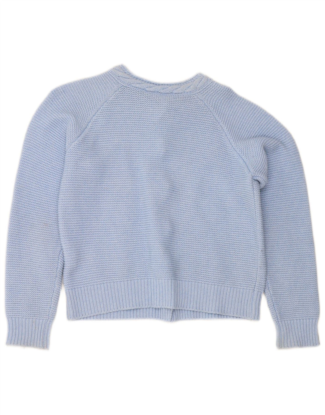 LUISA SPAGNOLI Womens Crop Cardigan Sweater UK 14 Medium Blue Wool