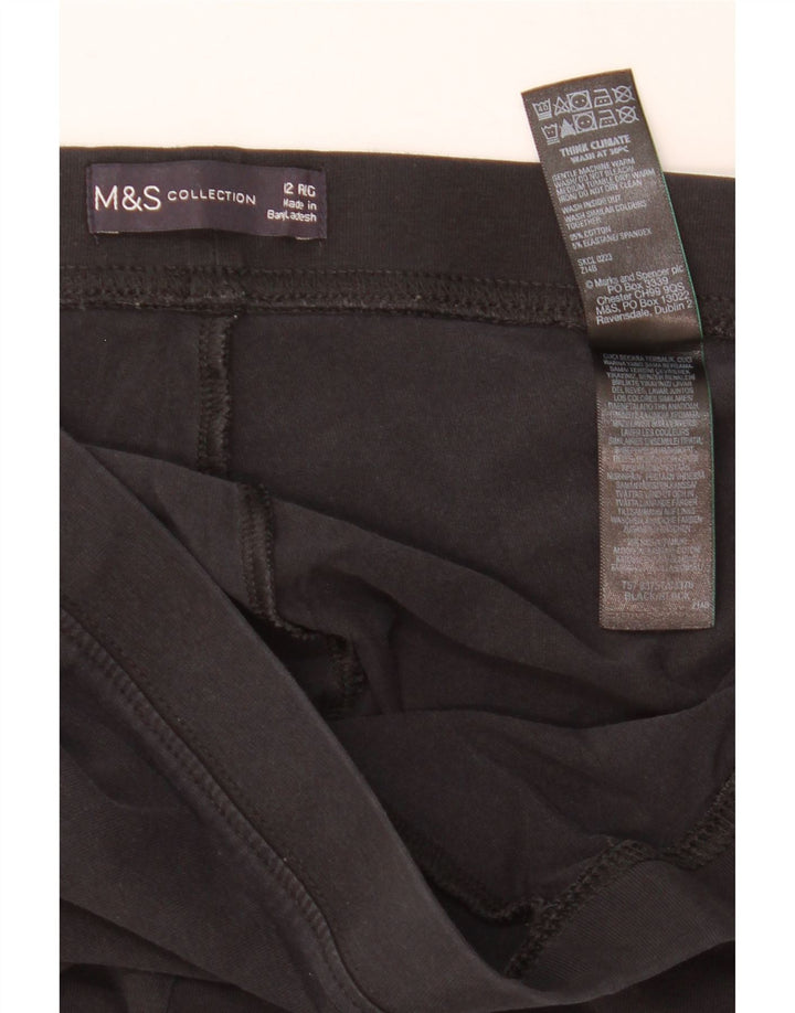 Marks & Spencer Dame Leggings UK 12 Medium Sort Bomuld