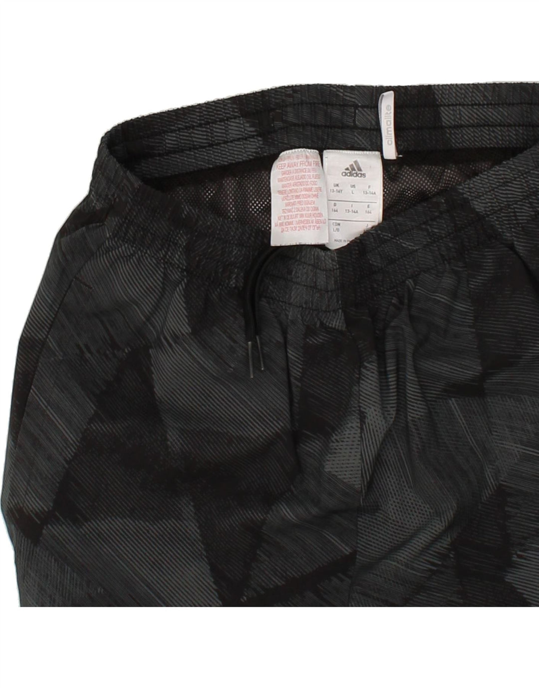 ADIDAS Boys Climalite Abstract Pattern Sport Shorts 13-14 Years  Grey Vintage Adidas and Second-Hand Adidas from Messina Hembry 