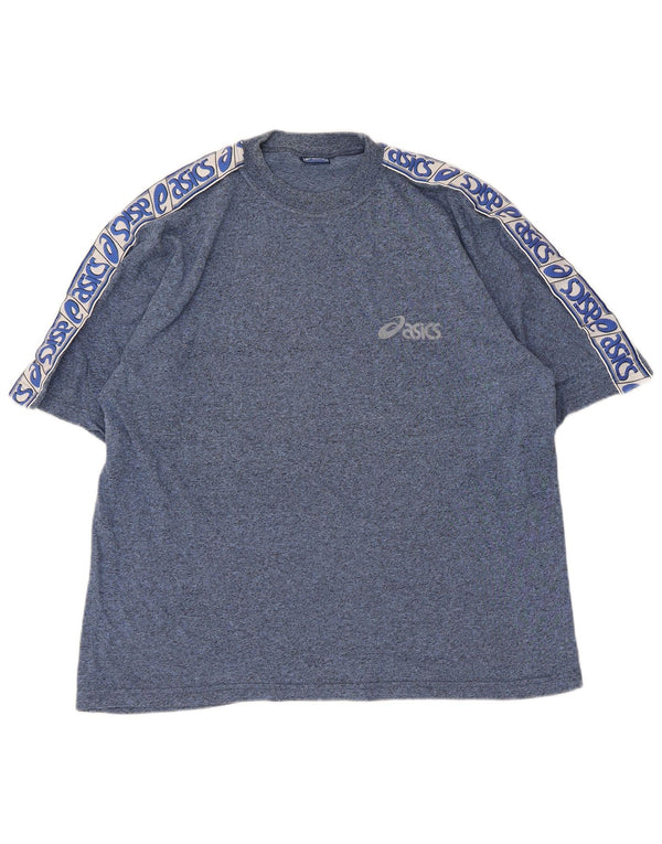 Asics Herre Regular Graphic T-Shirt Top Large Blue Colourblock
