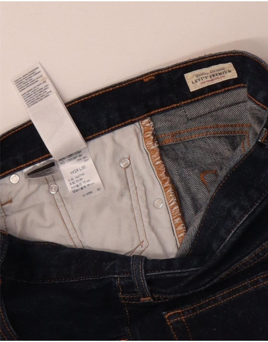 Levi's Herre 501 Straight Jeans W29 L30 Marineblå Bomuld