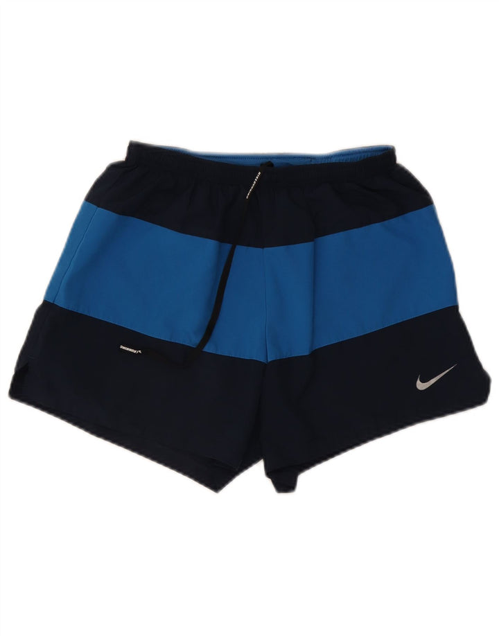 Nike Herre Dri Fit Sportshorts Medium Marineblå Colourblock Polyester