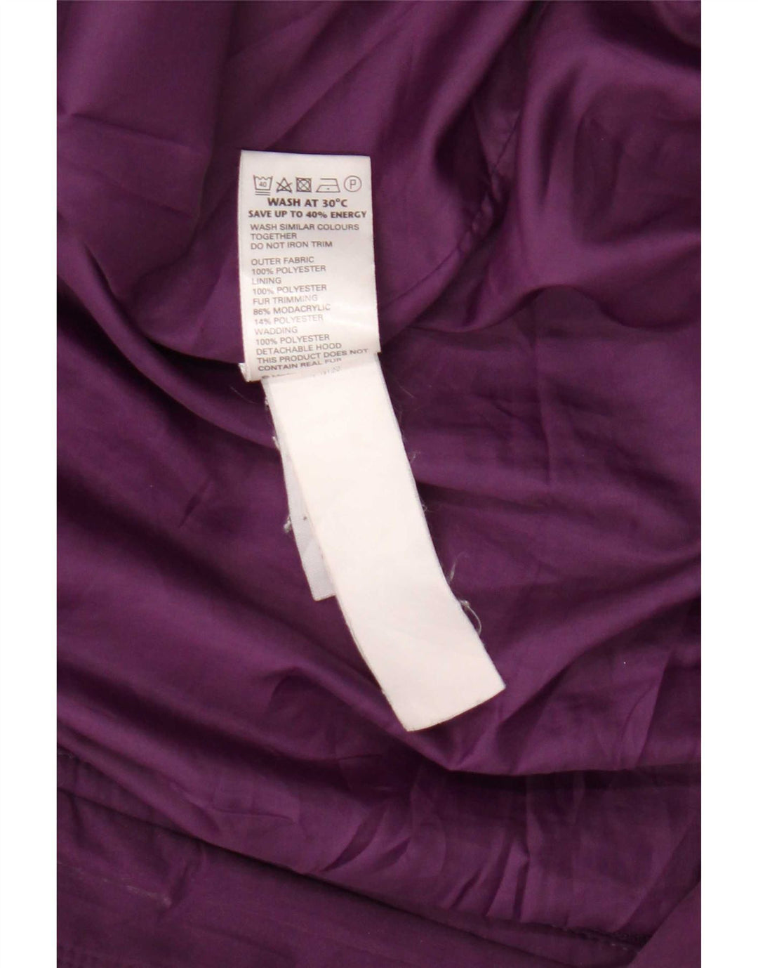Marks & Spencer Dame Parkajakke med hætte UK 20 2XL Lilla Polyester