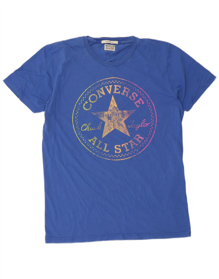 Converse Herre Chuck Taylor Grafisk T-Shirt Top Stor Blå Bomuld