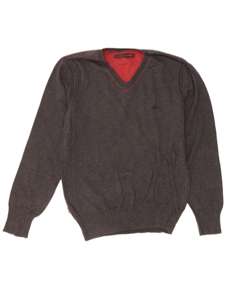 Levi's Herre V-hals sweater lille grå bomuld