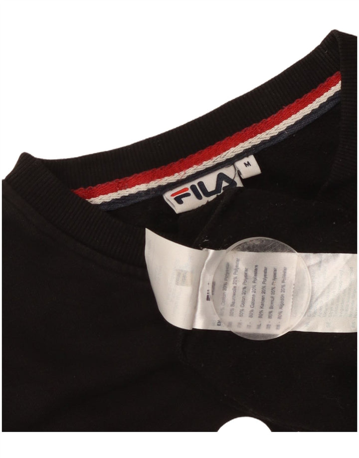 Fila Herre Grafisk Sweatshirt Jumper Medium Sort Bomuld