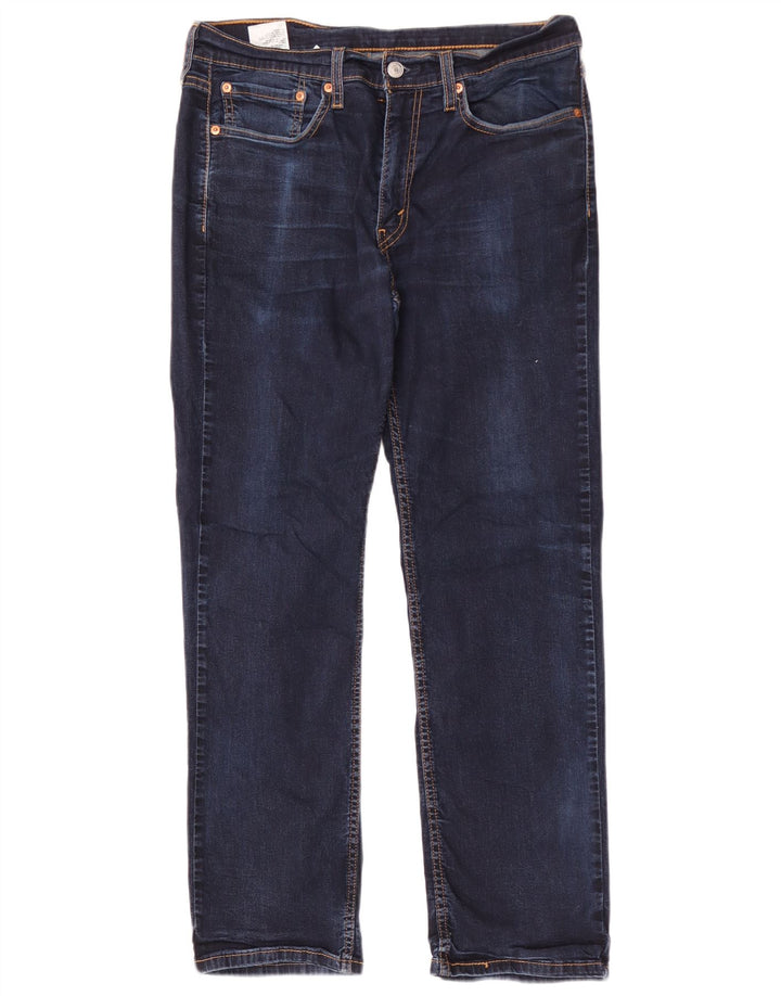 Levi's Herre 514 Straight Jeans W32 L30 Marineblå Bomuld
