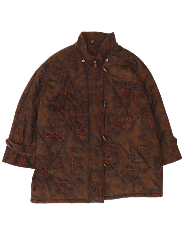 Niedieck Dame Polstret Jakke UK 24 4XL Brun Paisley Polyester Classic