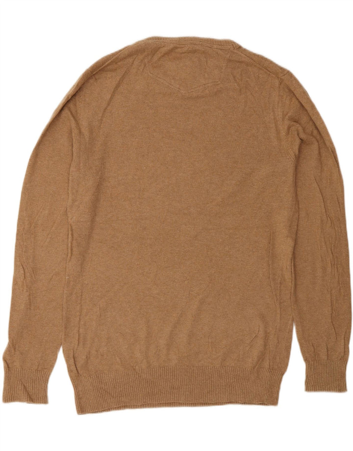 Fedt ansigt til mænd med rund hals sweater XS brun bomuld