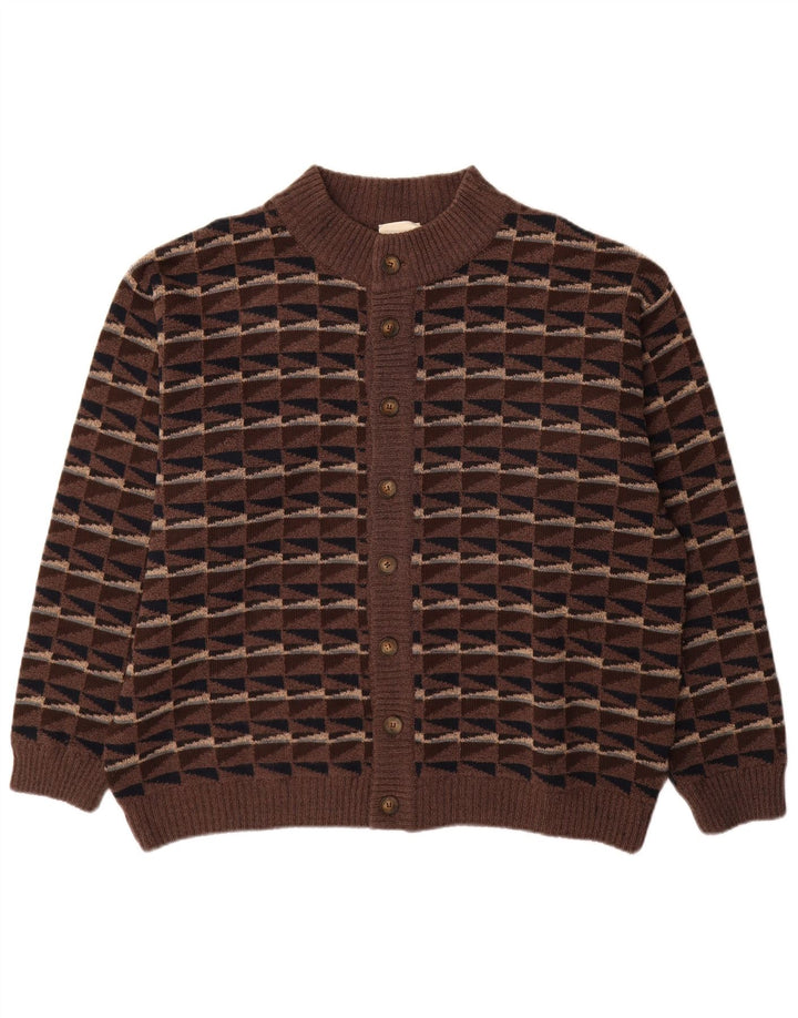 Mazzonetto Herre Cardigan Sweater XL Brun Geometrisk