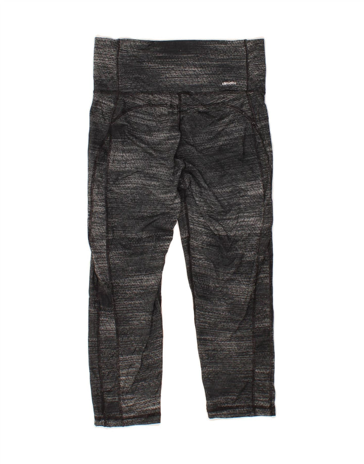 ADIDAS Womens Climalite Capri Leggings UK 8/10 Small  Grey Striped Vintage Adidas and Second-Hand Adidas from Messina Hembry 