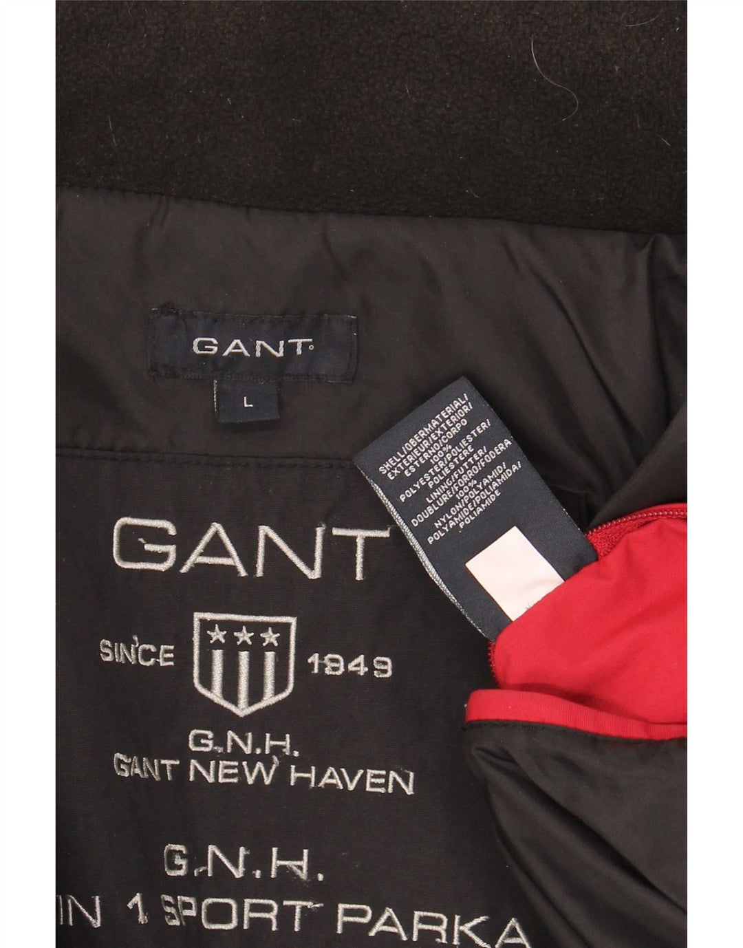 Gant Herre Liner Fleecejakke UK 40 Stor Sort Polyester