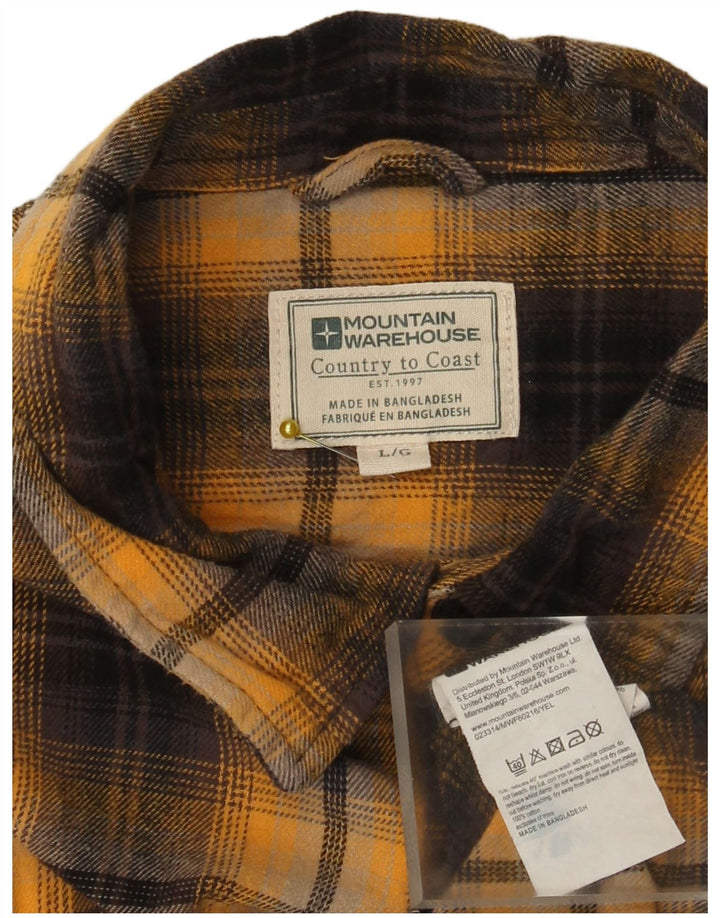 Mountain Warehouse Herre Flanelskjorte Stor gul ternet bomuld