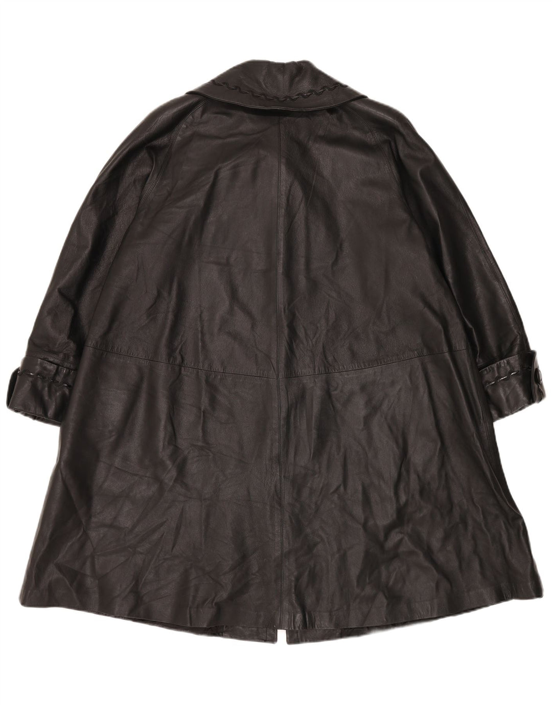 Conbipel Dame Oversized Læderfrakke IT 42 Medium Sort Læder