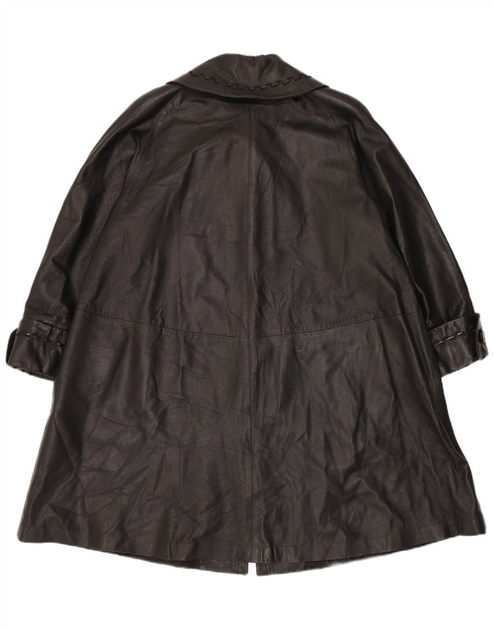 Conbipel Dame Oversized Læderfrakke IT 42 Medium Sort Læder