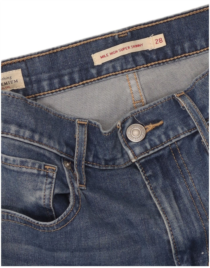 LEVI'S Dame Mile Høj Højtalje Skinny Jeans W28 L29 Blå