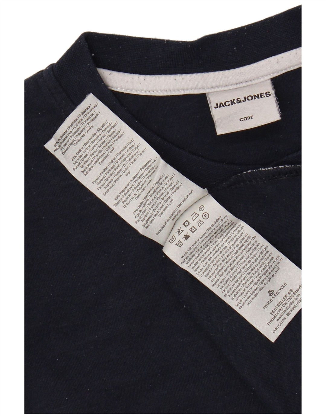 JACK & JONES Sweatshirt til mænd, lille marineblå colourblock bomuld